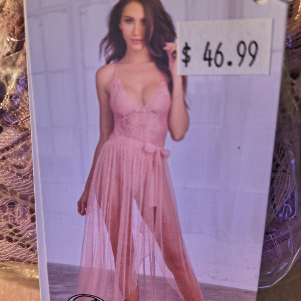 Pink Lace Lingerie Dress